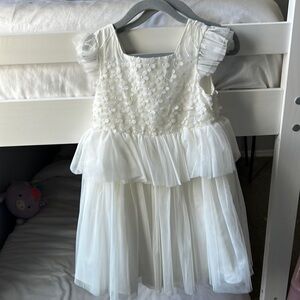Pippa and Julie kids tiered white dress size 5